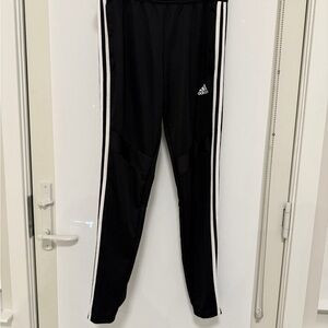 Adidas Black Joggers with White Stripes